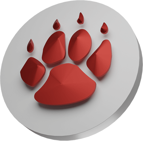 3d icon of QTech Games logo paw